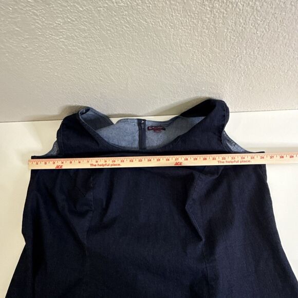 Jessica London Plus Size 30 Dark Blue Denim Maxi Dress Stretch Cottage Core - Picture 5 of 6